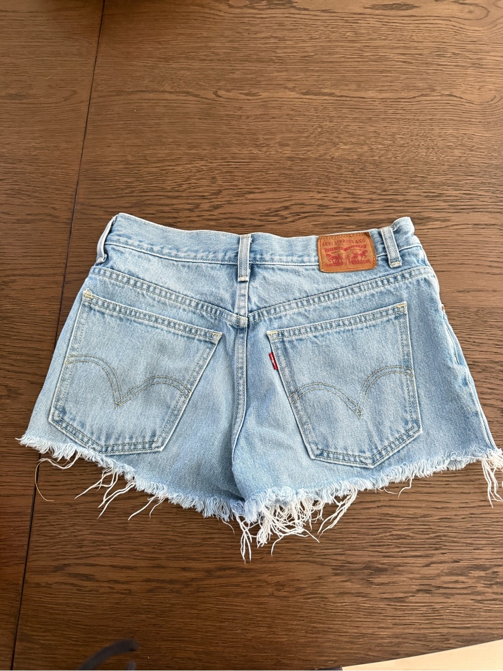Levi's Light Blue Distressed Denim Cutoff Shorts